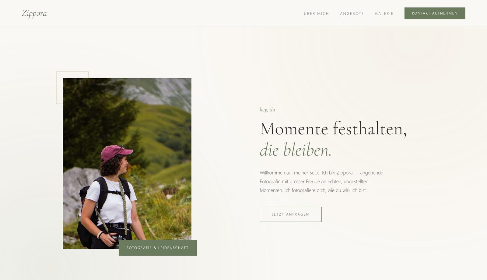 Zippora Photography — website preview